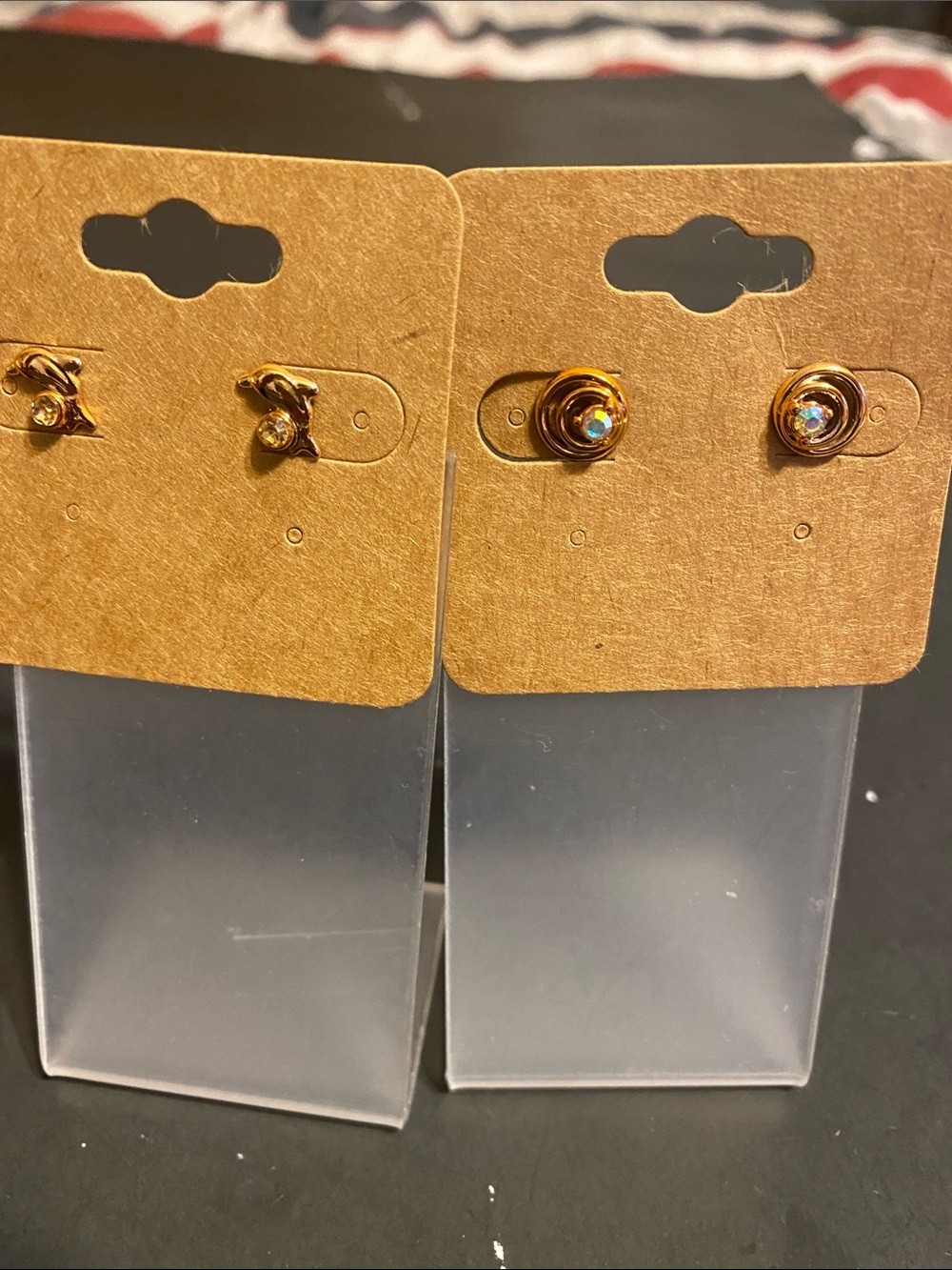 Fashion Jewelry Gold-Tone Crystal Spiral Stud Earrings - Set of 2